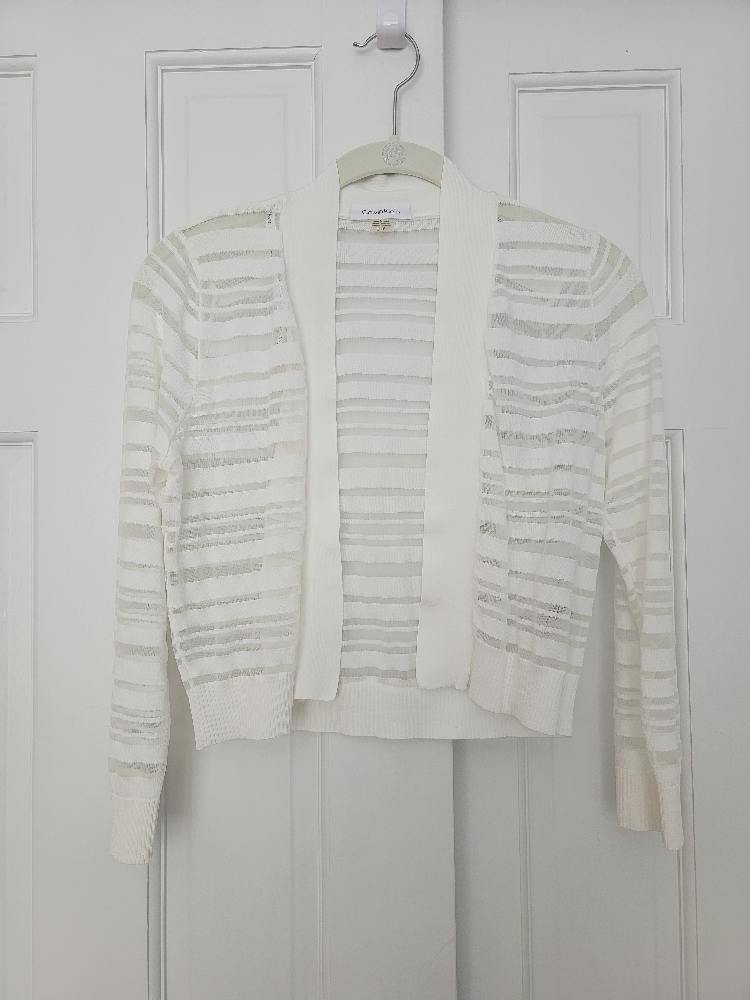 calvin klein Mesh stipe bolero cadigan