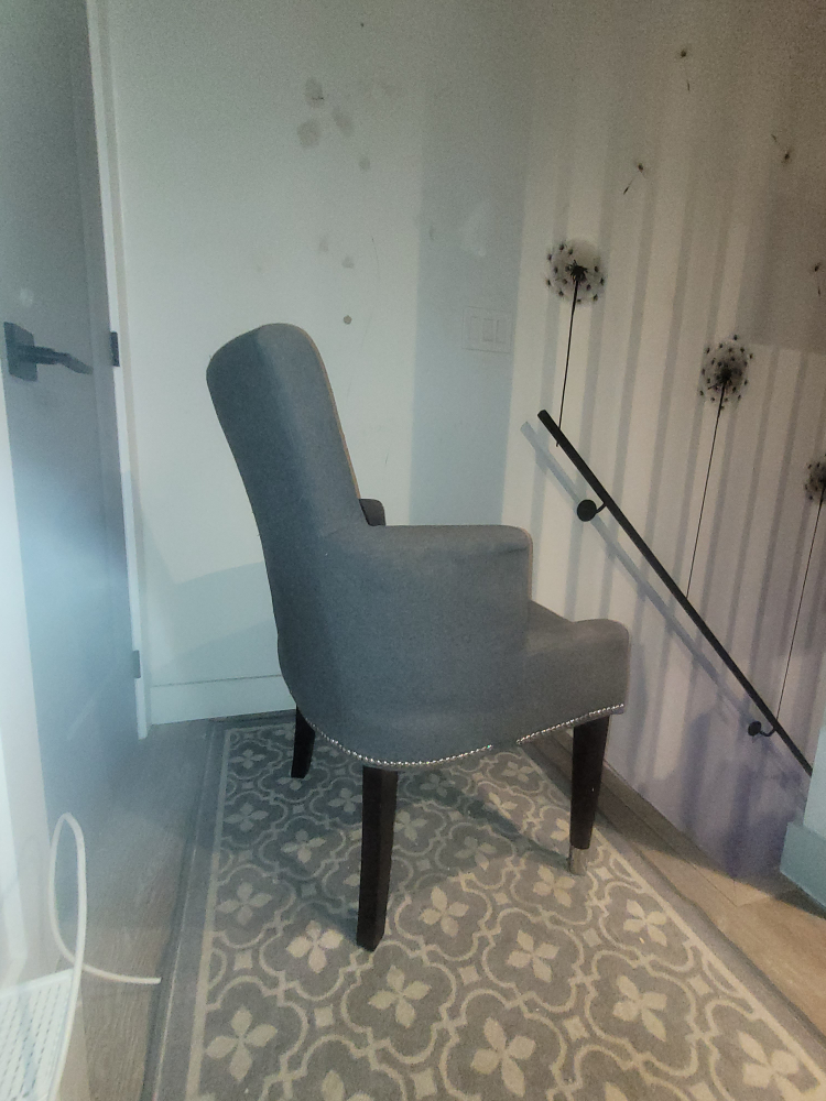 Grey High back Metal Studded Chairs - photo 3