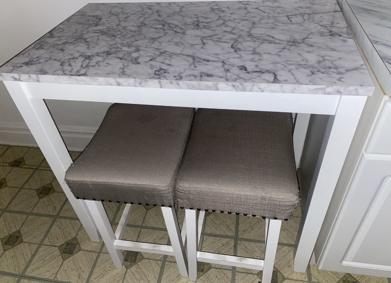 Counter Height Dining Table For Kitchen, No Stools!