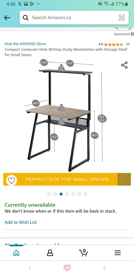 computer/writing/studying desk