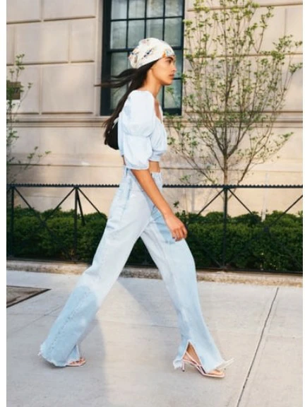 Linen Blend Cropped Top