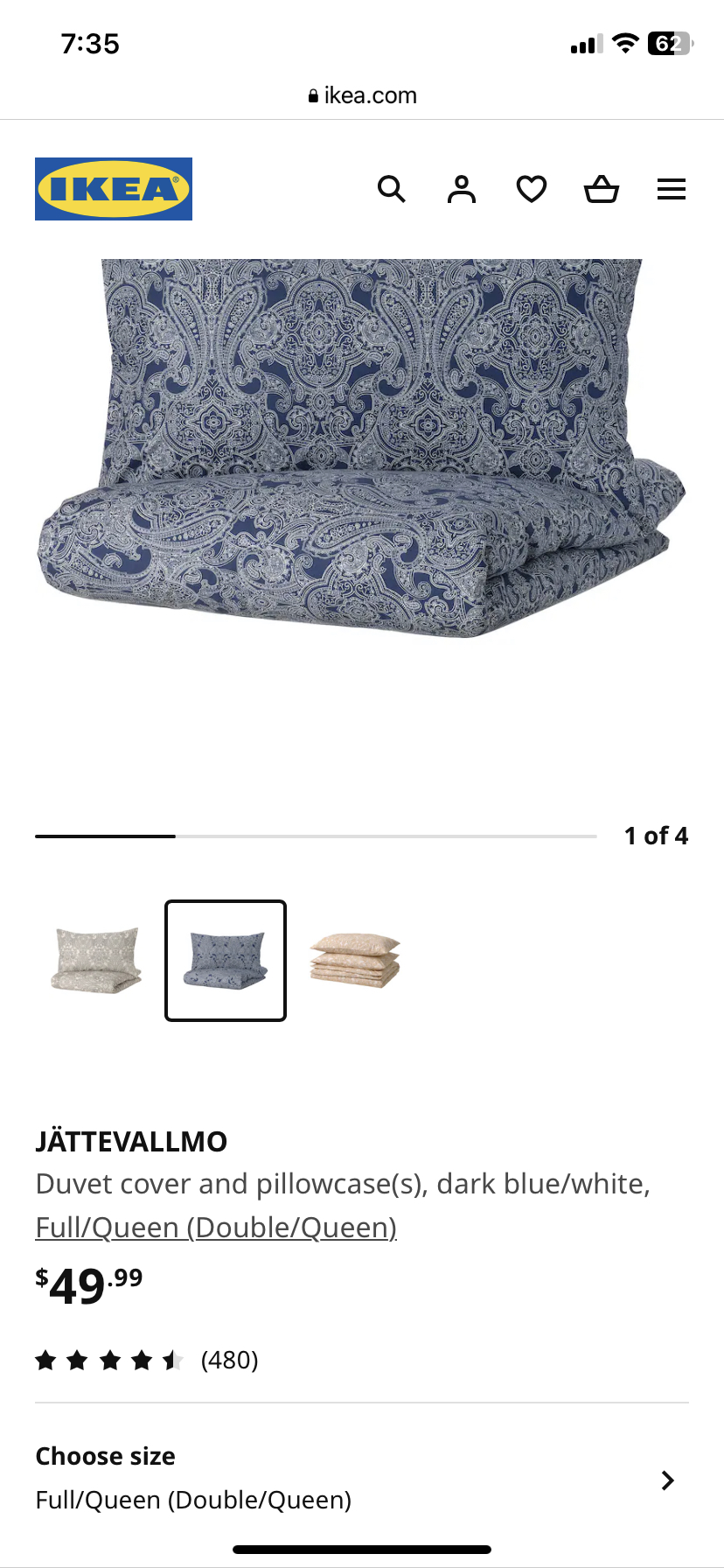 NEW: IKEA duvet cover and pillowcases (full/queen) - photo 2