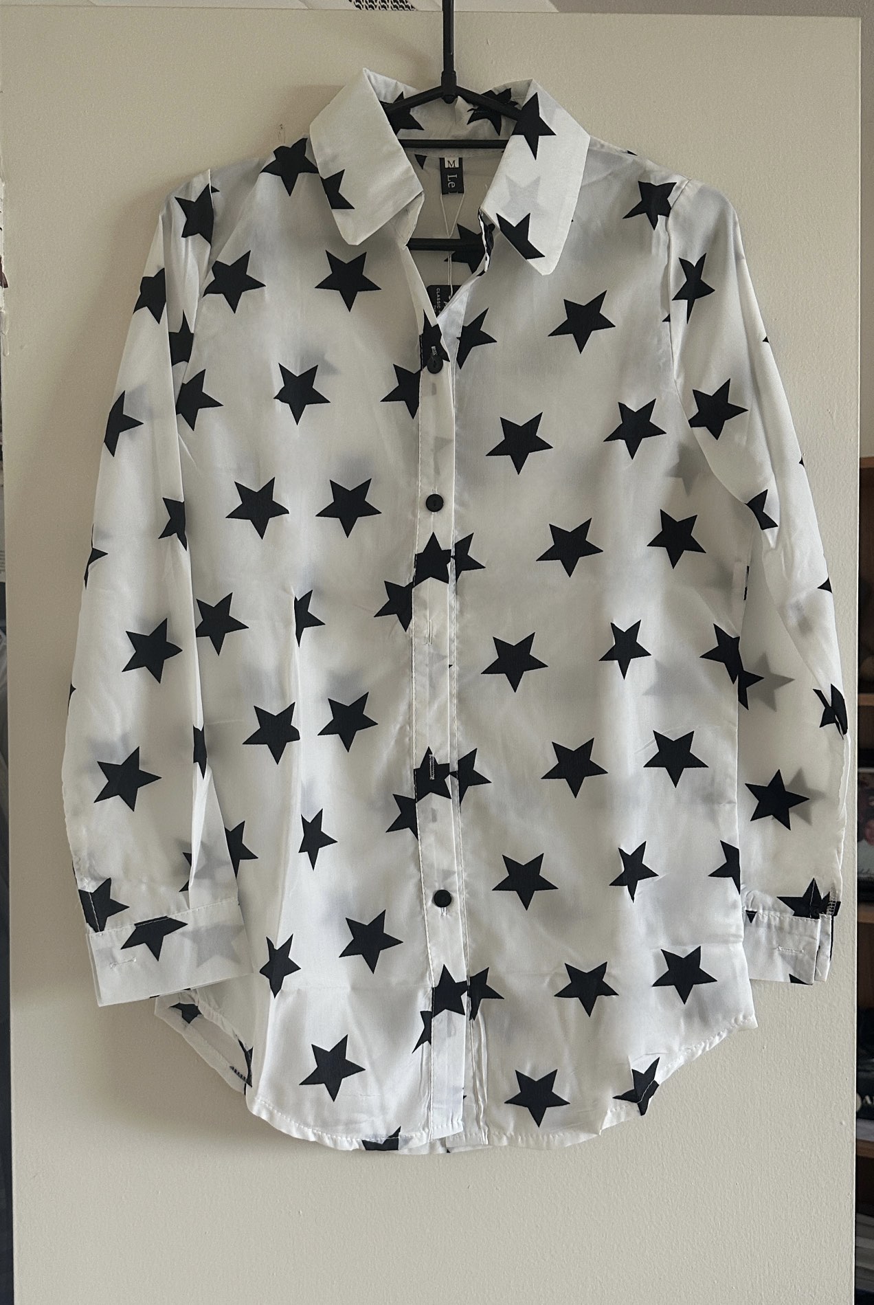 New star pattern women’s blouse black and white shirt - photo 2