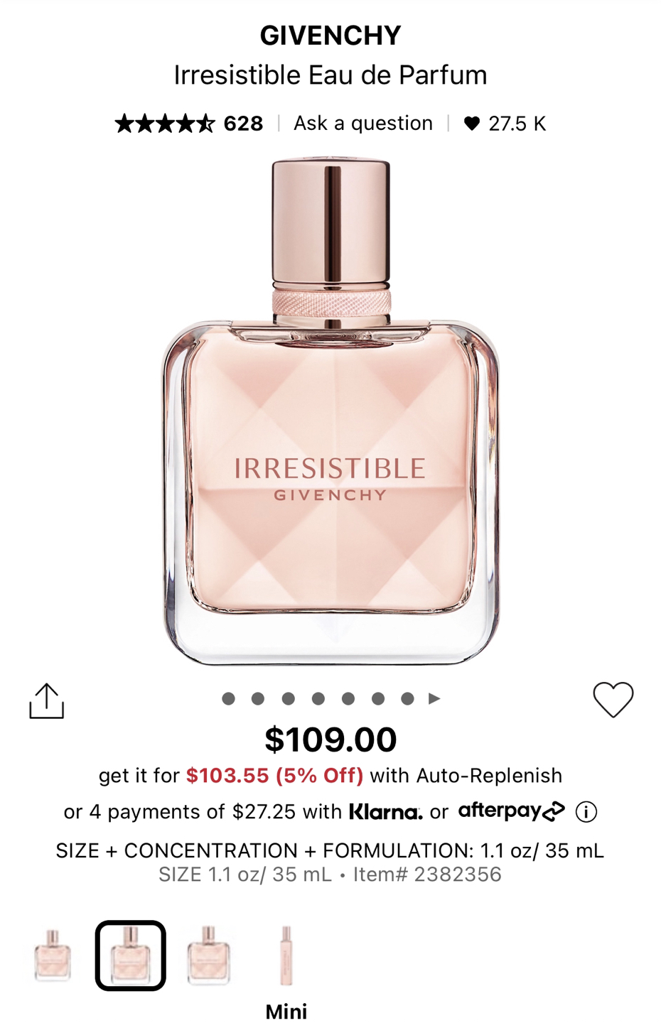Givenchy Irrisistible Perfume 35 mL/ 1.1 oz