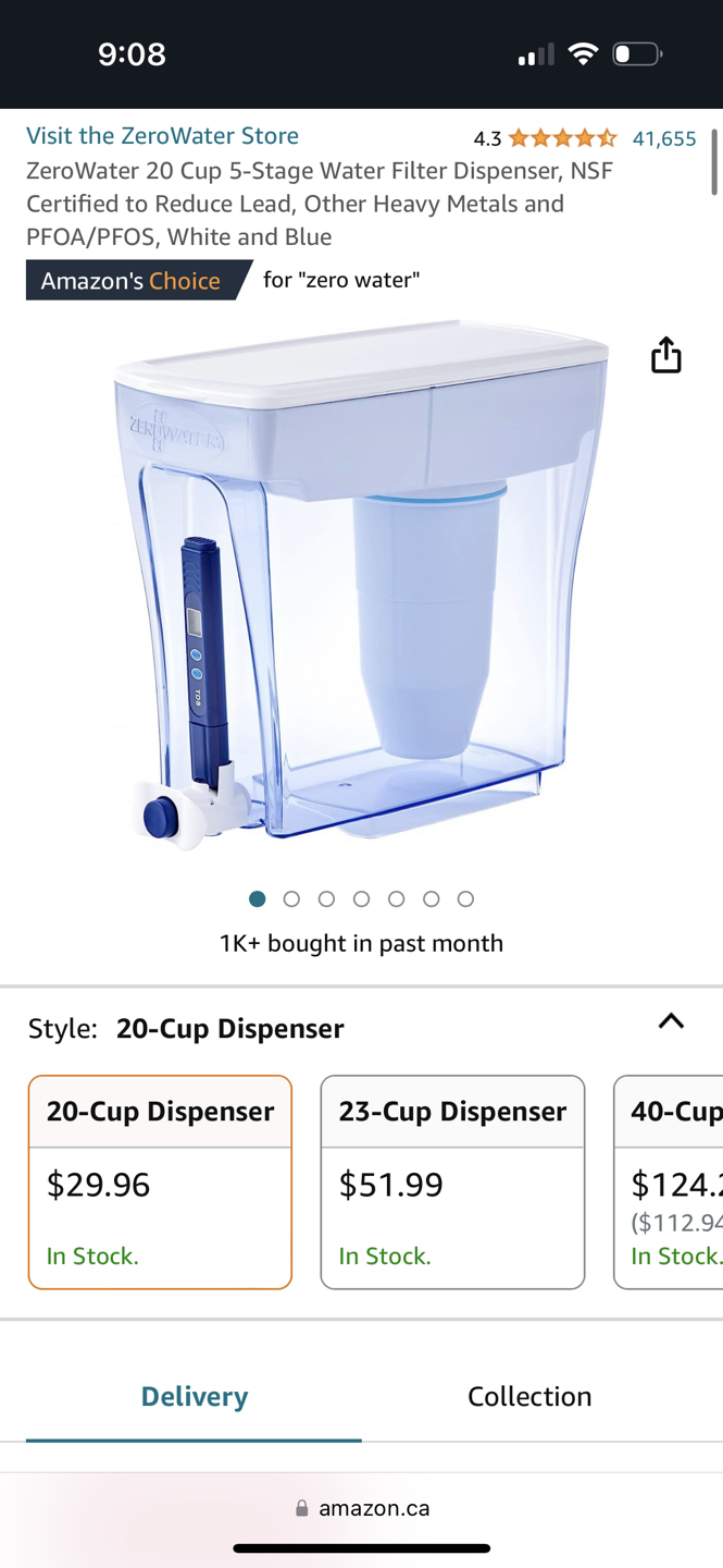 ZeroWater 20 cup Water Filter Dispenser