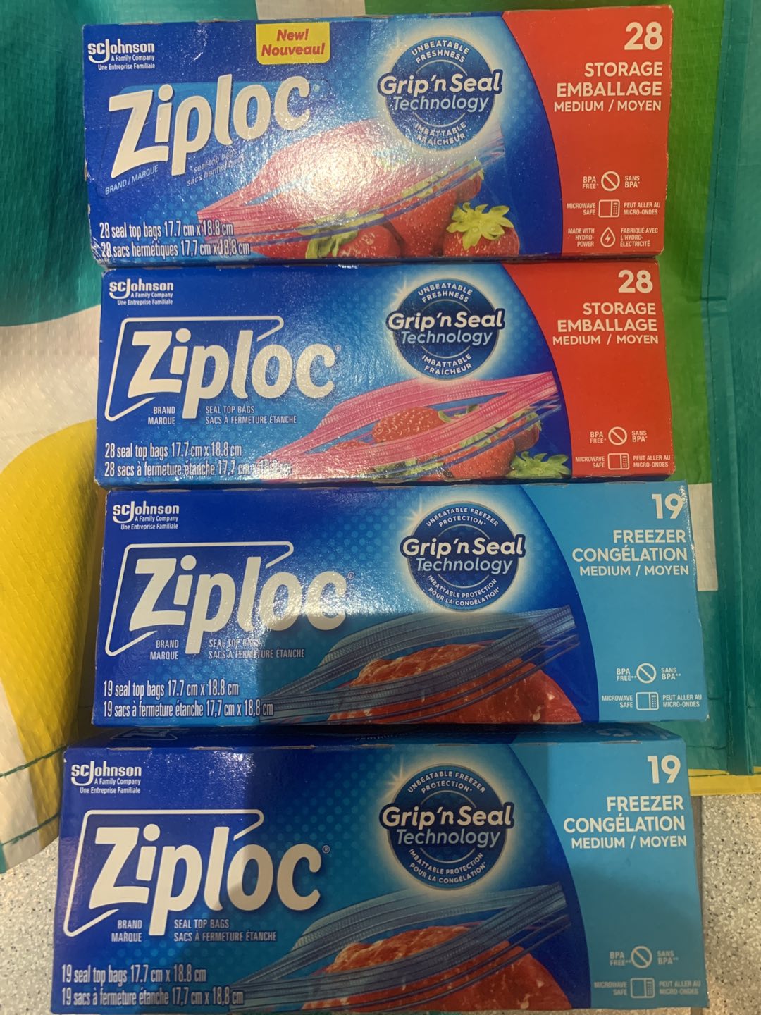 NEW! Ziploc Grip’n Seal x 4