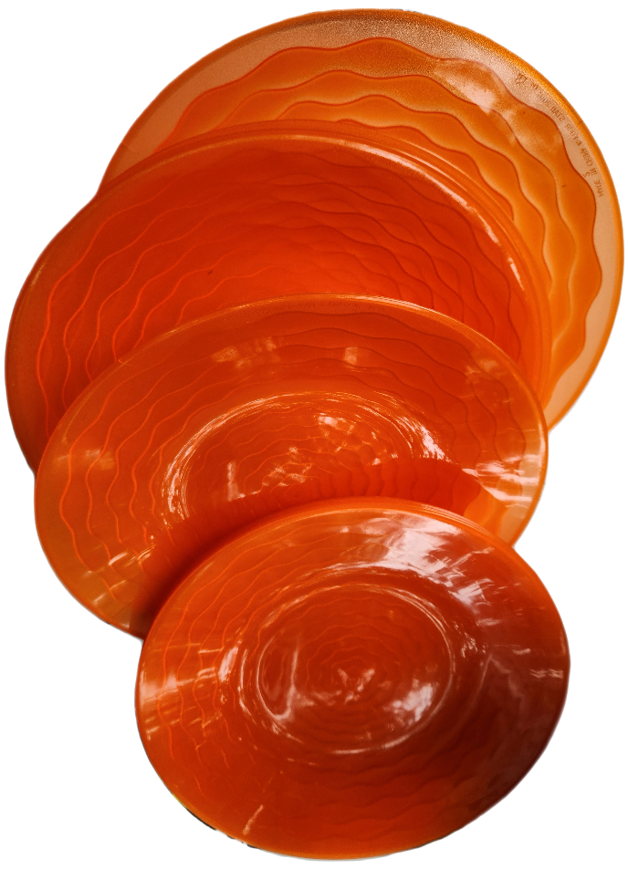 Orange Plastic plates (9 pieces) image indicator(2)