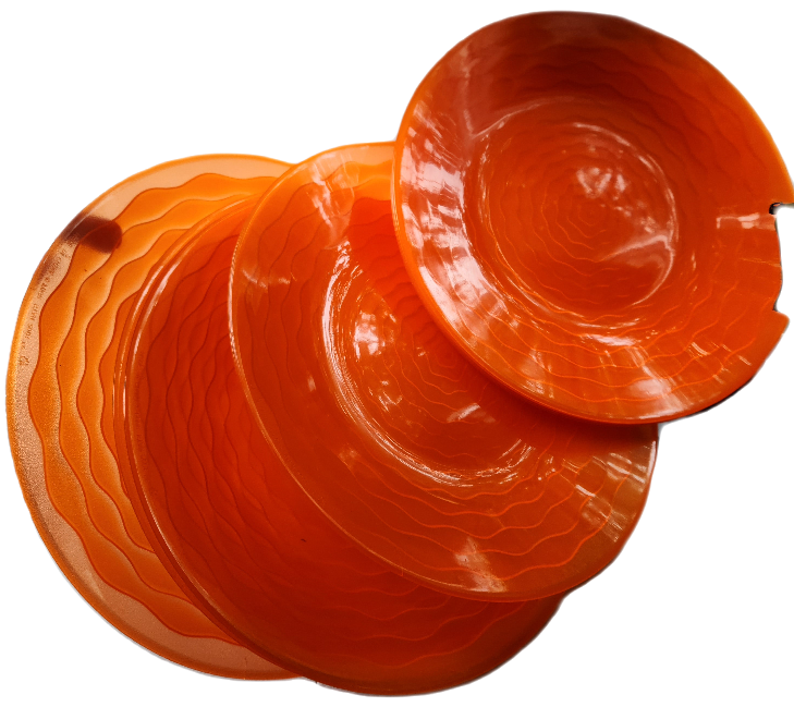 Orange Plastic plates (9 pieces) image indicator(4)