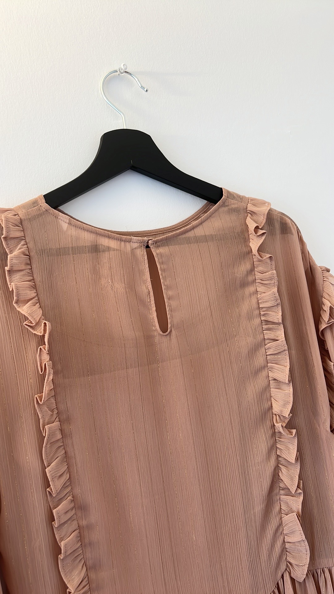 ZARA Chiffon Ruffle Mini Dress - Small image indicator(4)