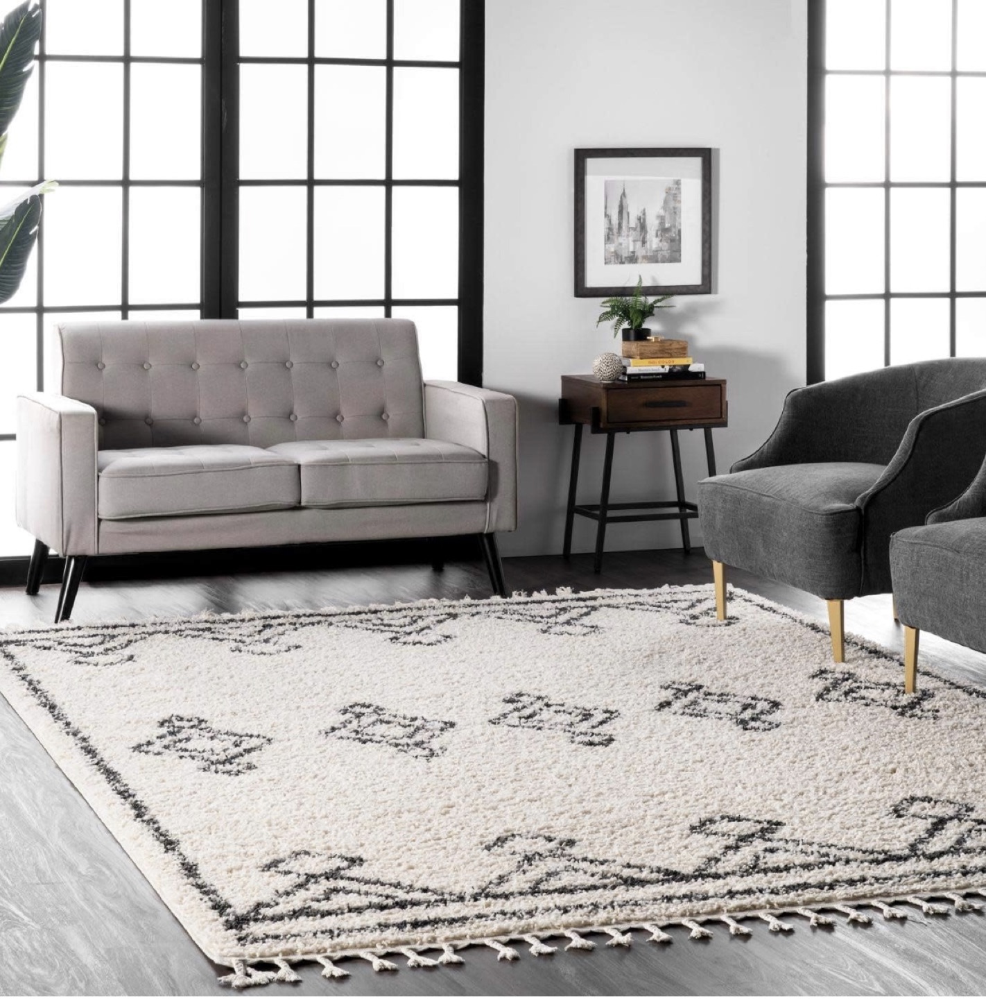 **New** NULOOM MOROCCAN SHAG RUG 5'3"X7'7" thumbnail