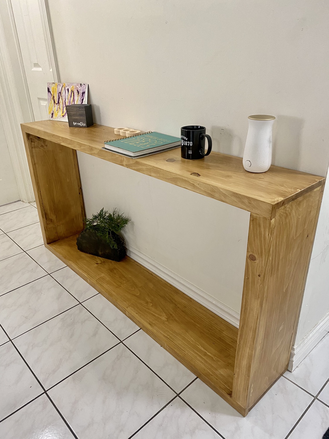 Solid wood handcrafted console table - photo 2