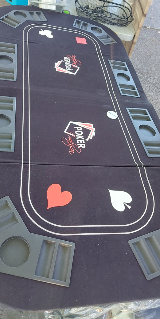 Folding poker table