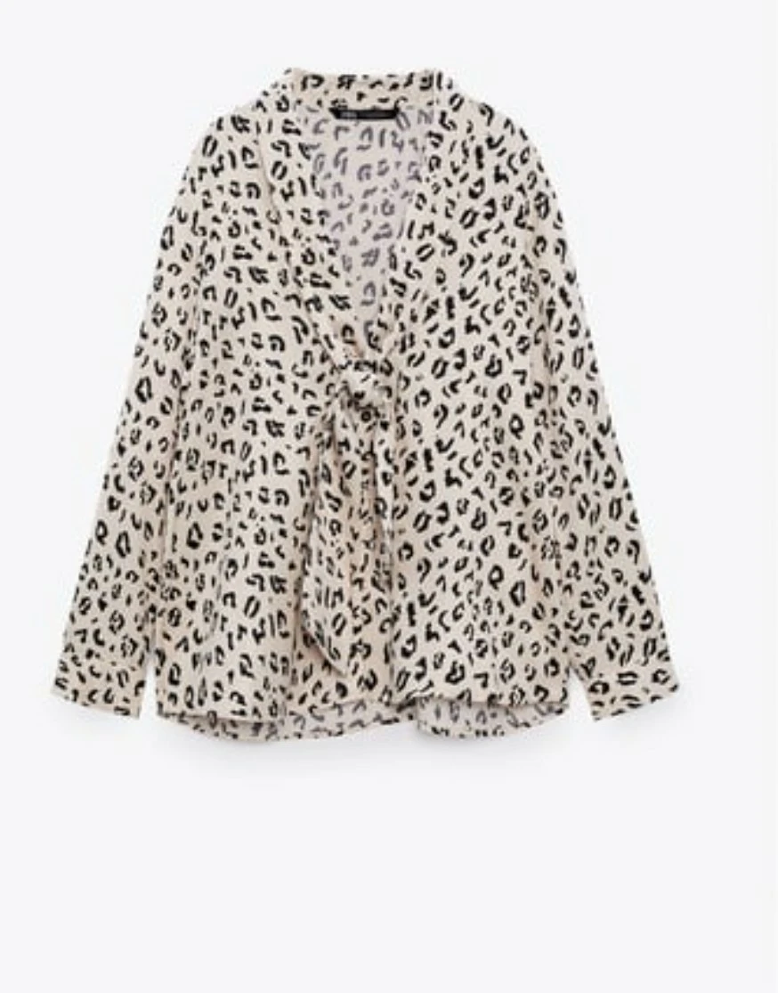 Satin Effect Animal Print Blouse