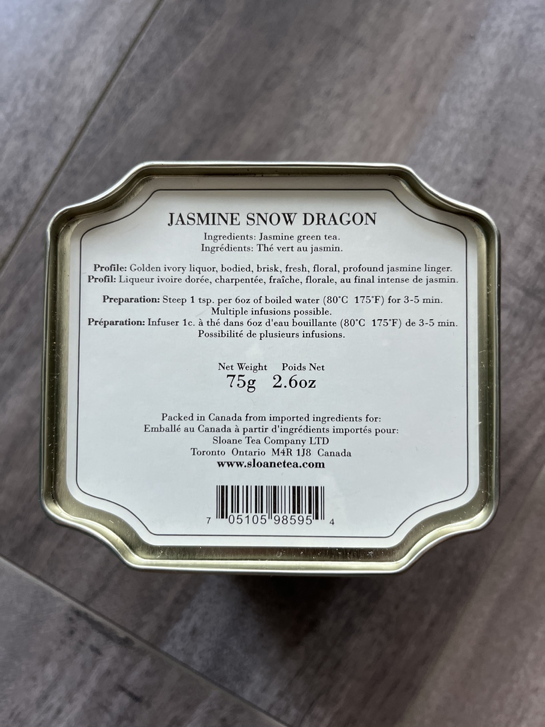 Sloane Jasmine Dragon Green Tea in Tin- BNIB image indicator(4)