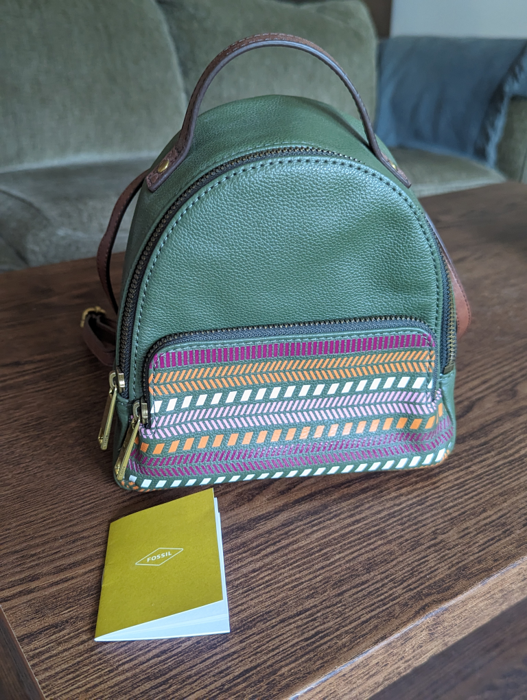 [Used once] Fossil leather mini rucksack thumbnail