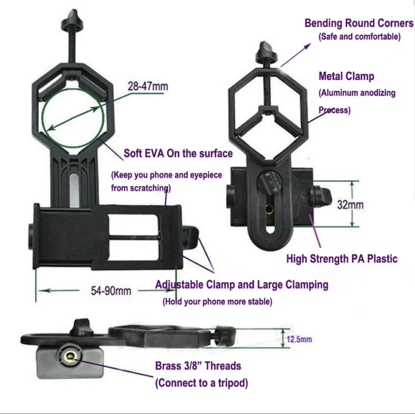 Felidio Universal Cell Phone Holder Telescope Mount Adapter thumbnail