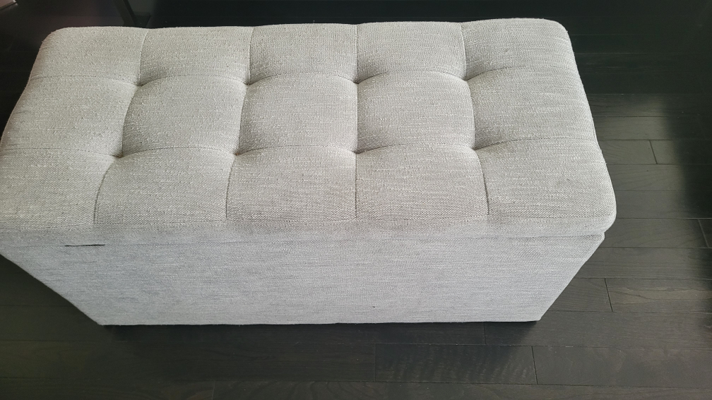 light grey storage ottoman in good condition