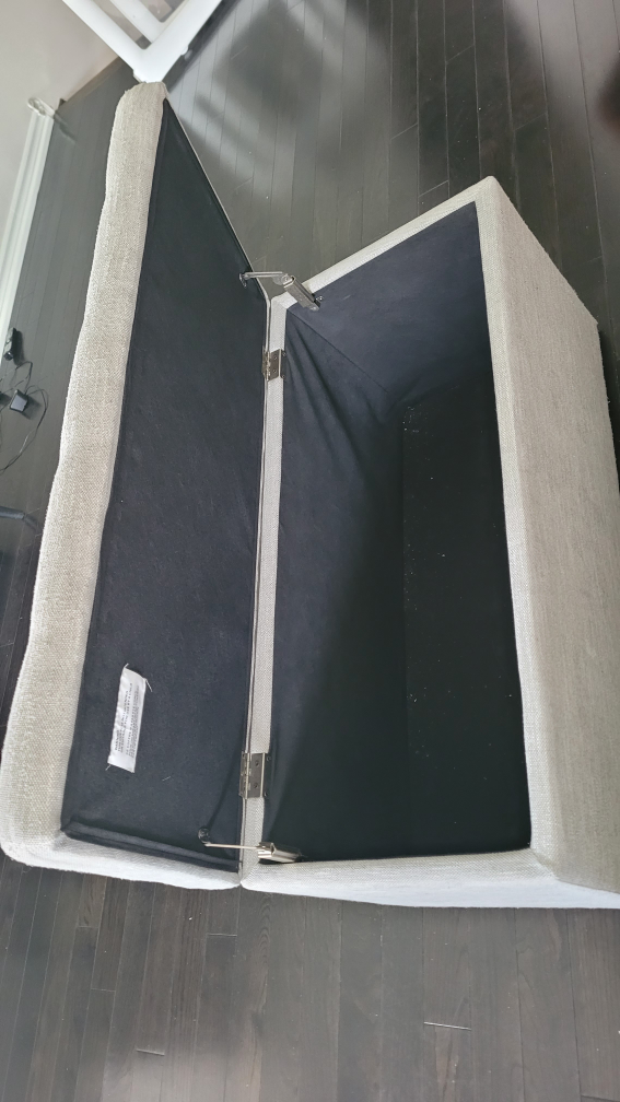 light grey storage ottoman in good condition - photo 3