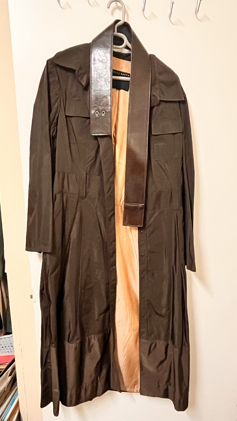 ROSS MAYER long Trench Coat with leather belt Wore few times thumbnail