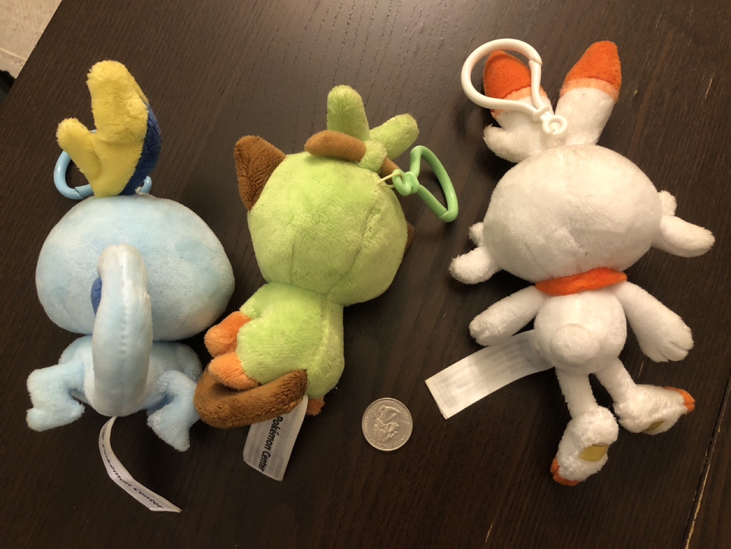 3 Pokemon Plushies with Hooks for hanging on bags - photo 3