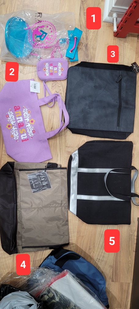 Brand new assorted bags, backpacks, handbags, and purses