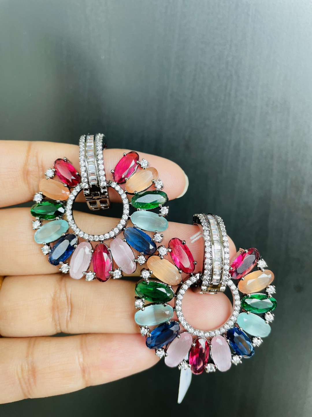 Multicolour AD Earrings - photo 4