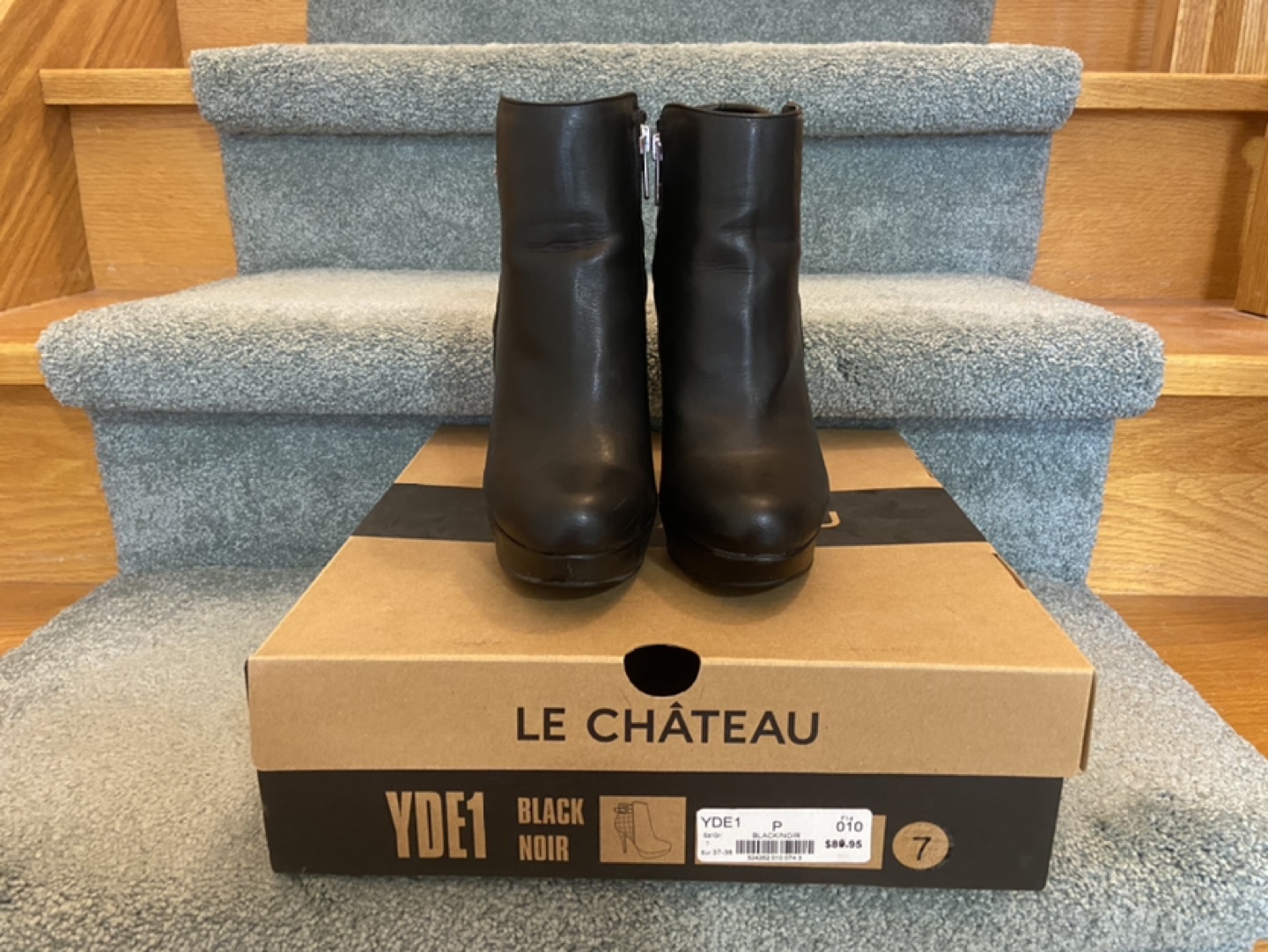 Le Chateau Black Faux Leather Heel Boots image indicator(3)
