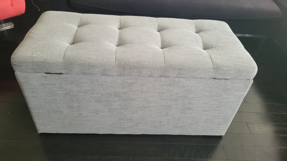 light grey storage ottoman in good condition - photo 2