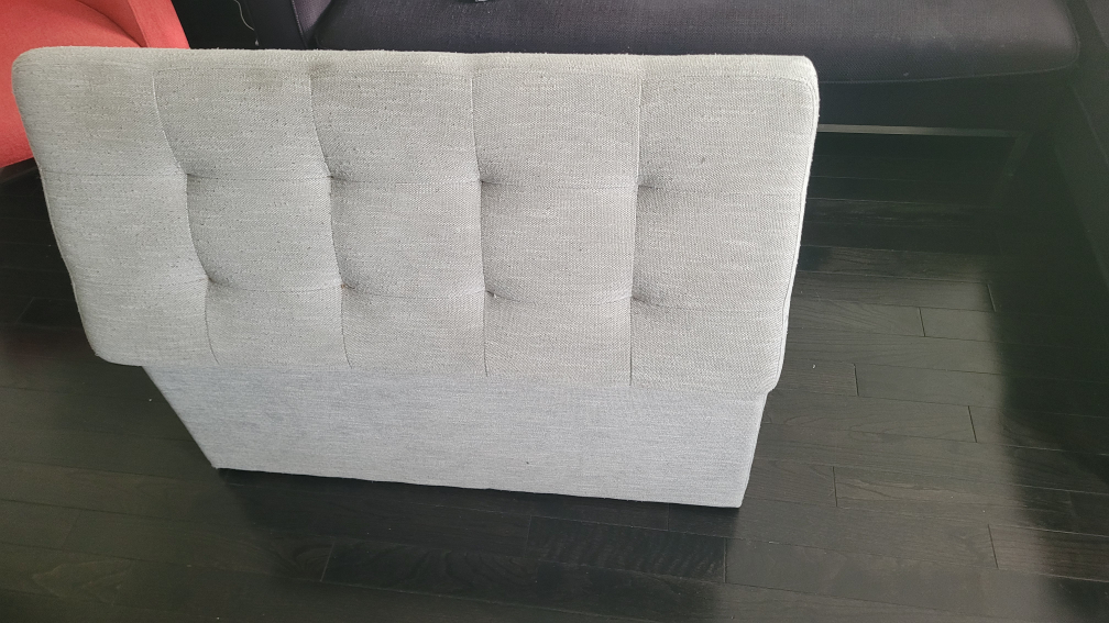 light grey storage ottoman in good condition - photo 4