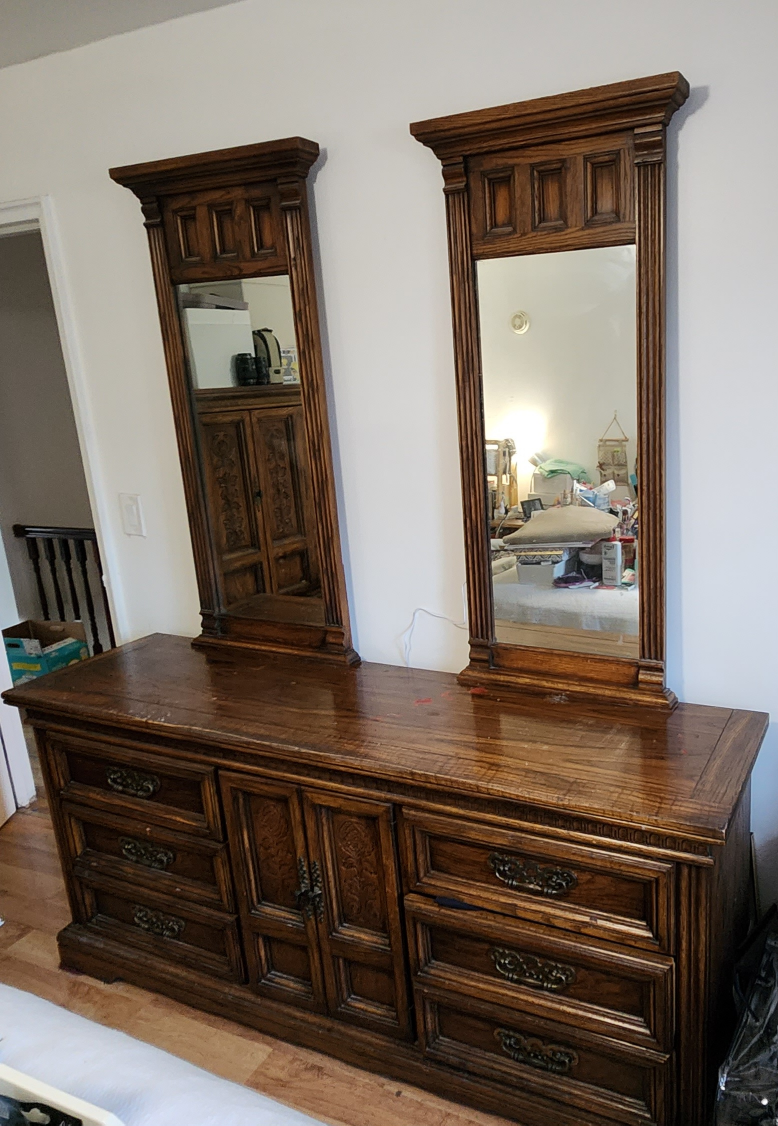 Mid-Century Solid Wood Mirrored Dressor - photo 3