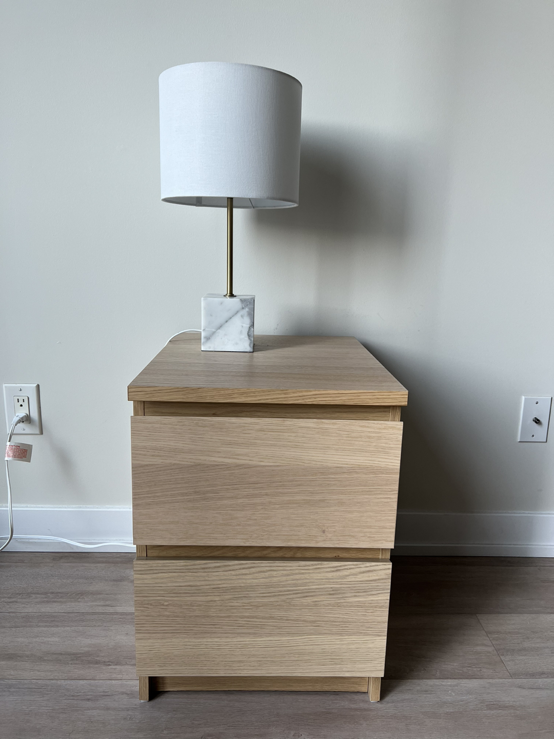 MOVING SALE! IKEA nightstand & table lamp.