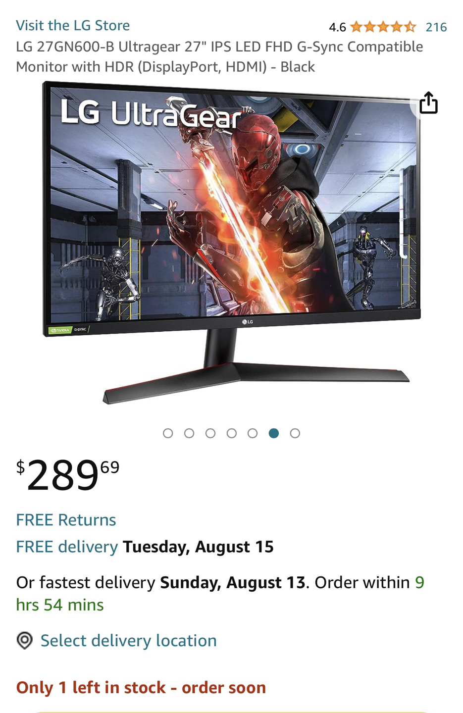 27” UltraGear Full HD IPS 1ms Gaming Monitor with 144Hz - photo 2
