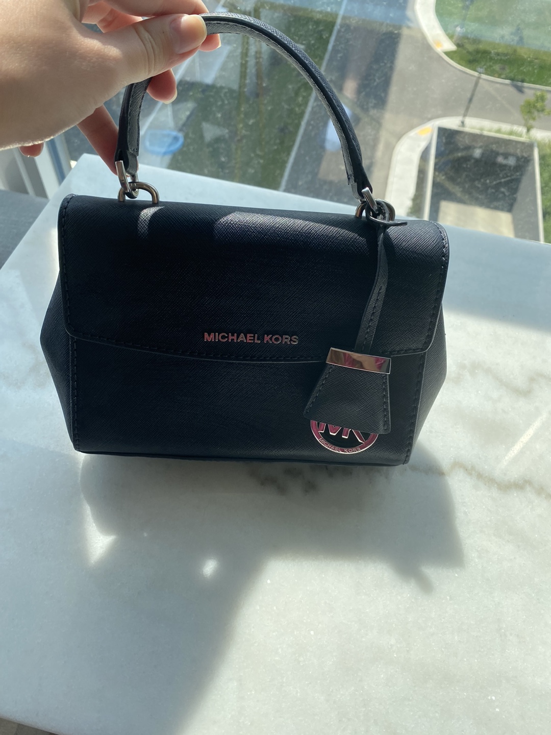Michael Kors Ava Mini Leather Bag Black Color - photo 2