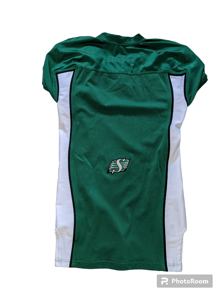 LIKE NEW SIZE 46 LARGE SASKATCHEWAN ROUGHRIDERS jersey image indicator(2)