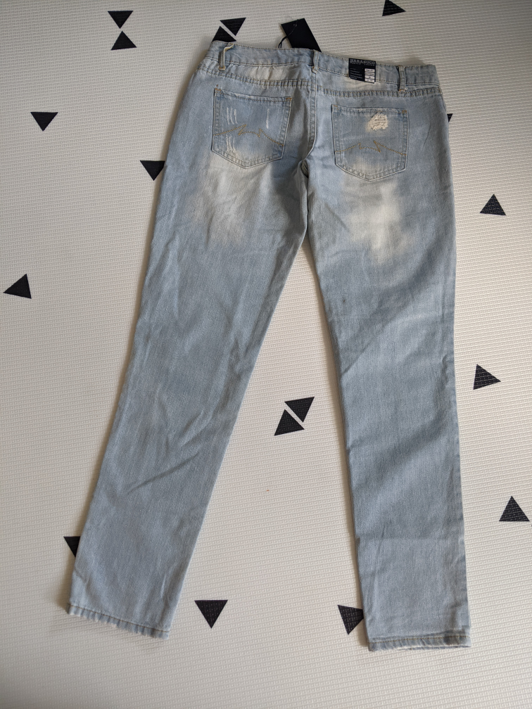 Brand New Parasuco Shredded Denim Straight Leg Jeans image indicator(4)