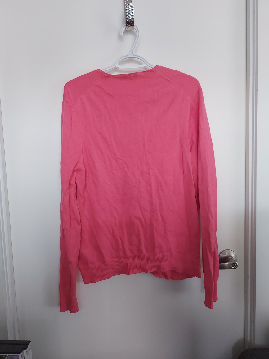 Pink Button Up Cardigan With Ruffles image indicator(2)