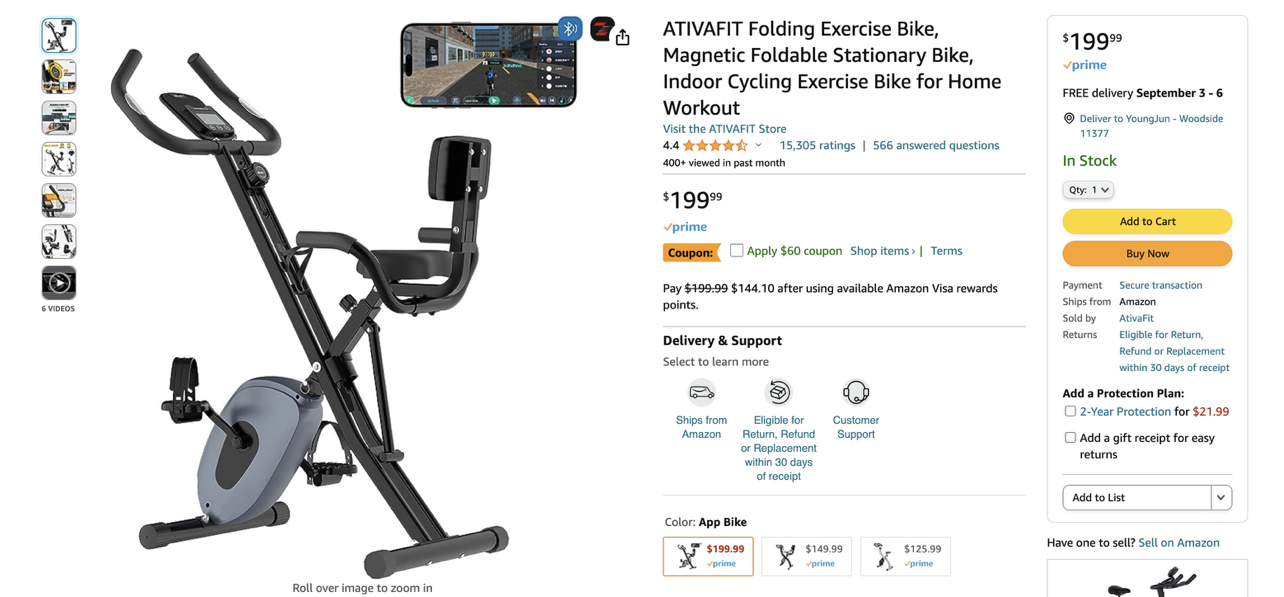 Foldable stationary bike (indoor cycling) - photo 3