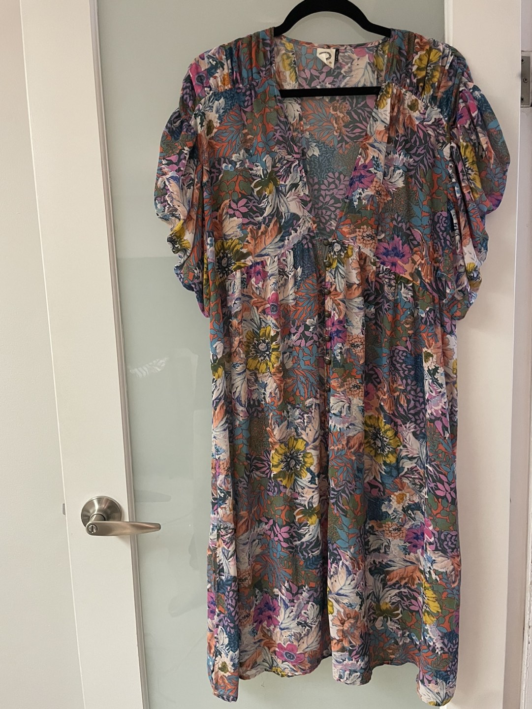 Akemi + Kin Size M Puffy Sleeve Sheer Dress/Cover thumbnail