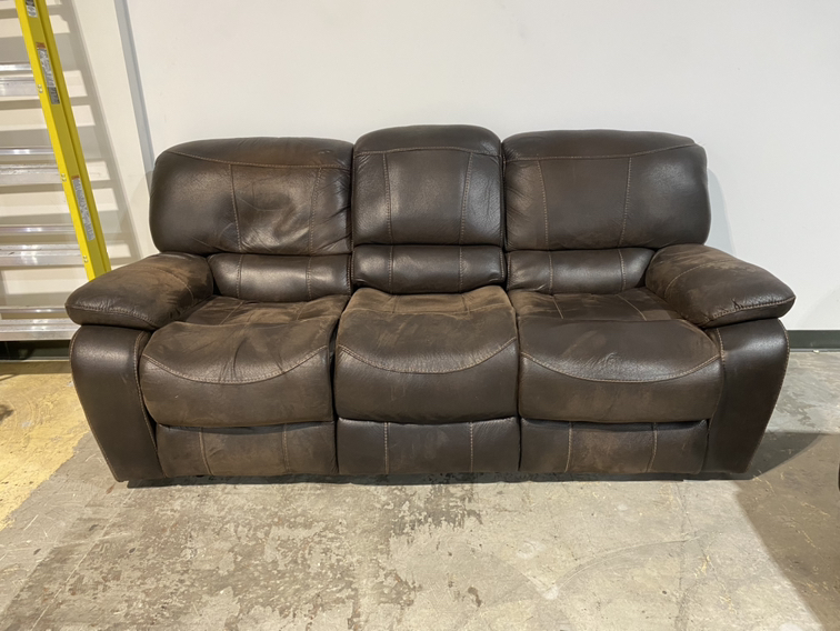 Reclining leather sectional - photo 3