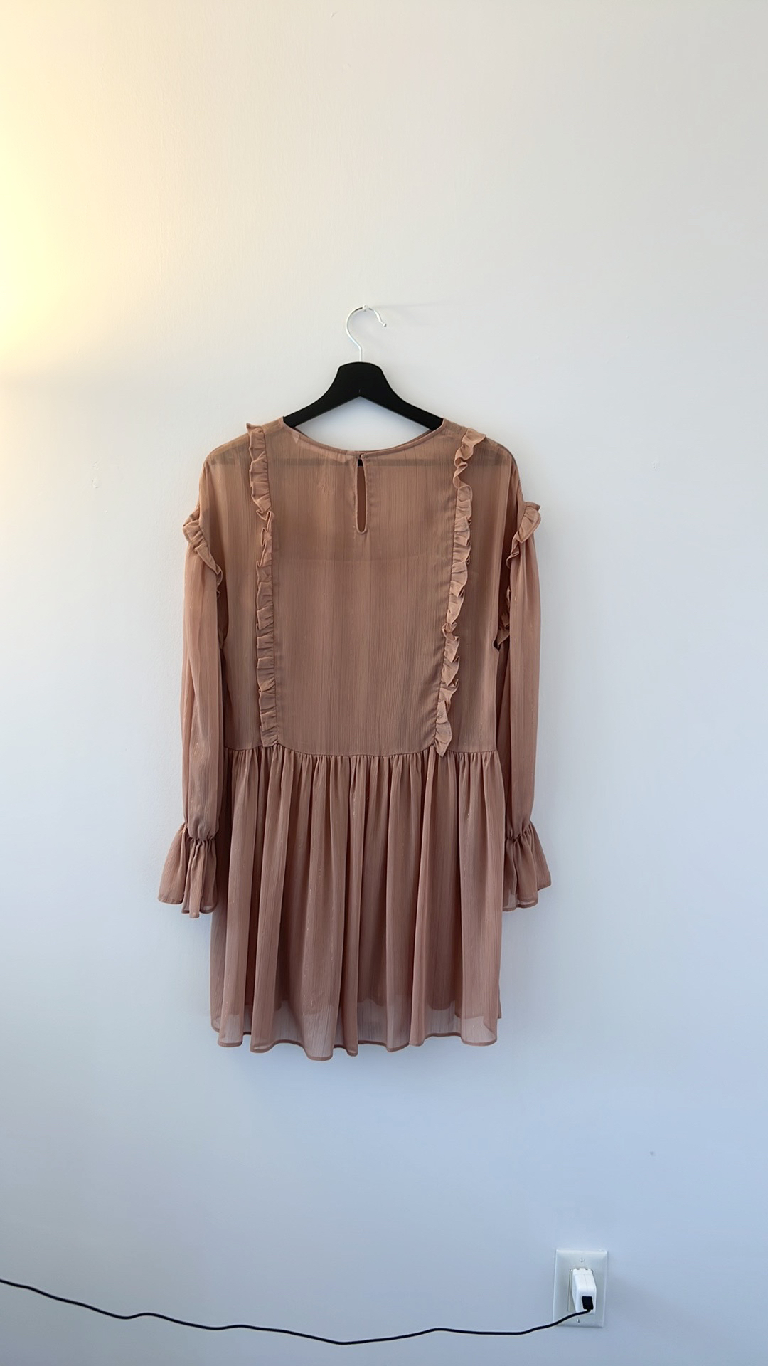 ZARA Chiffon Ruffle Mini Dress - Small image indicator(2)