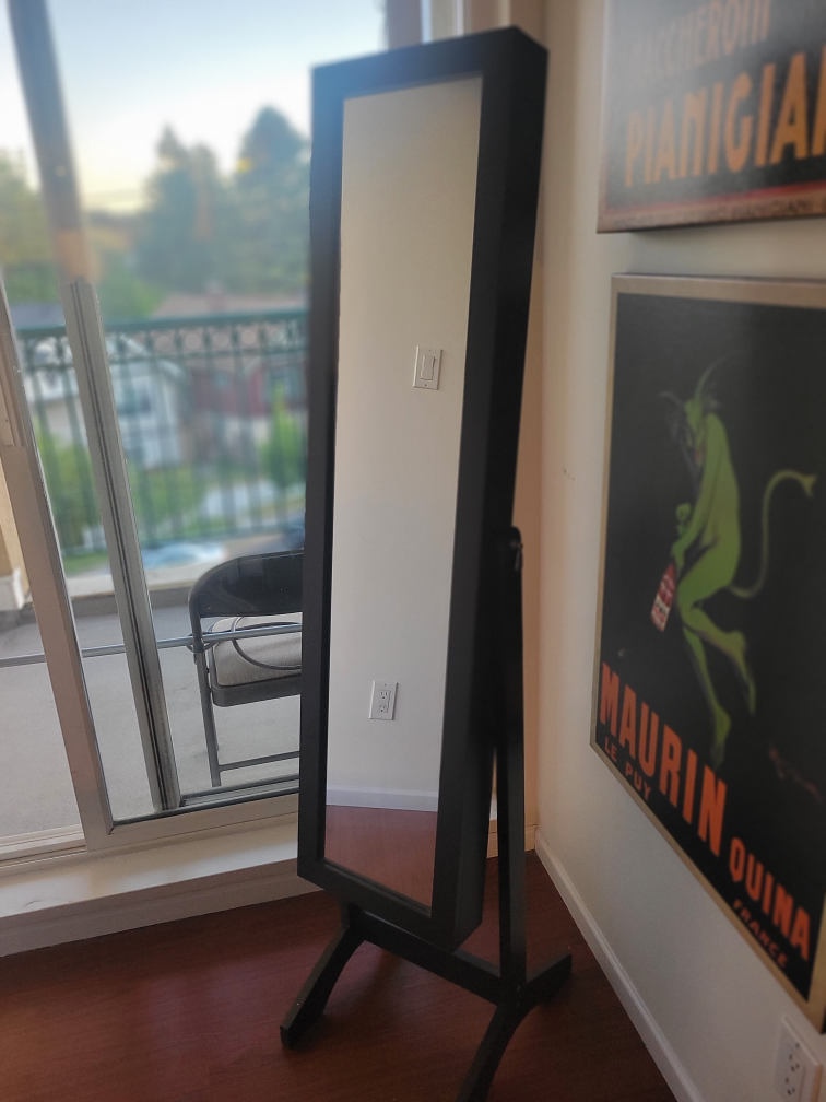 Standing Mirror with Cabinet