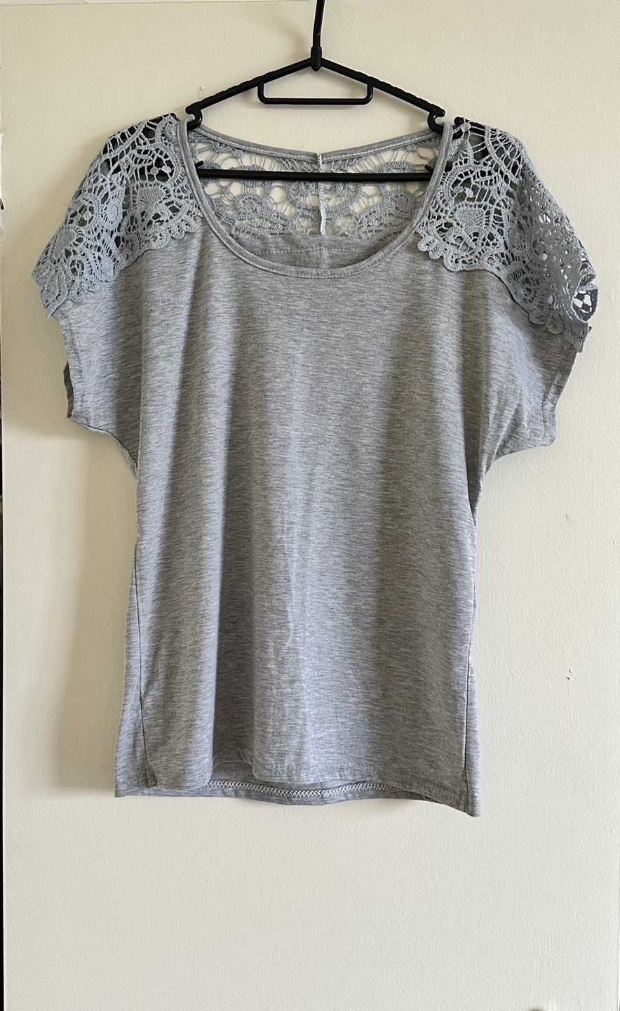 New casual loose lace hollow out T-shirt