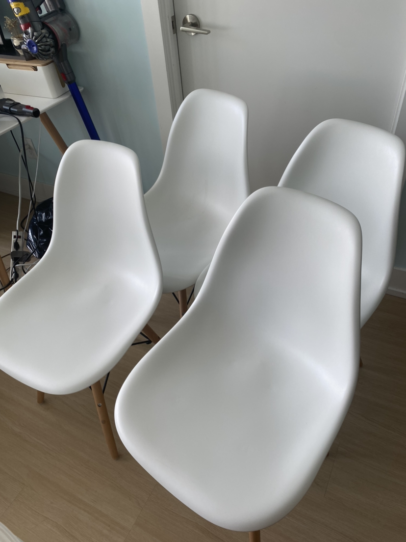 White Eames replica chairs