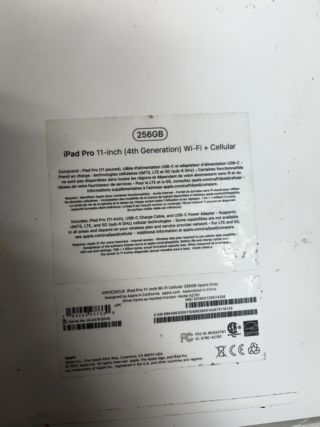 iPad Pro 4th Gen m2 chip 256gb - photo 5