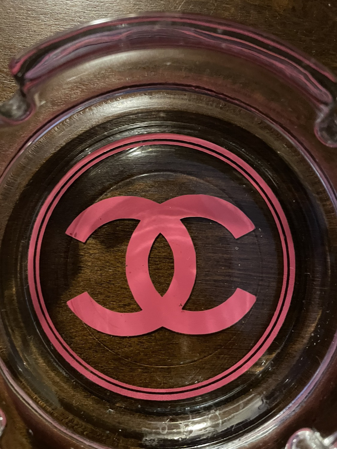 Chanel glass ashtrays