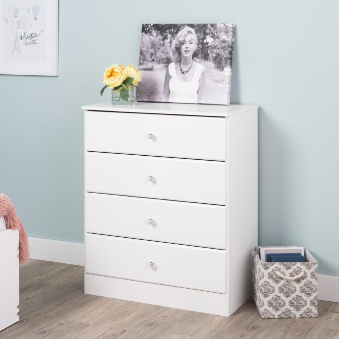 White 4-drawer Dresser - photo 2