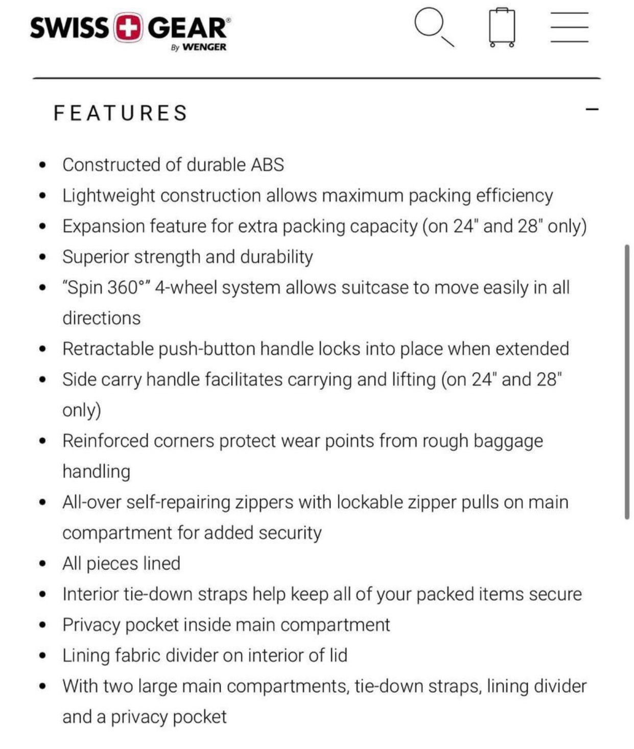 Swissgear SONIC Collection 24-Inch Expandable Hardside Luggage - photo 5