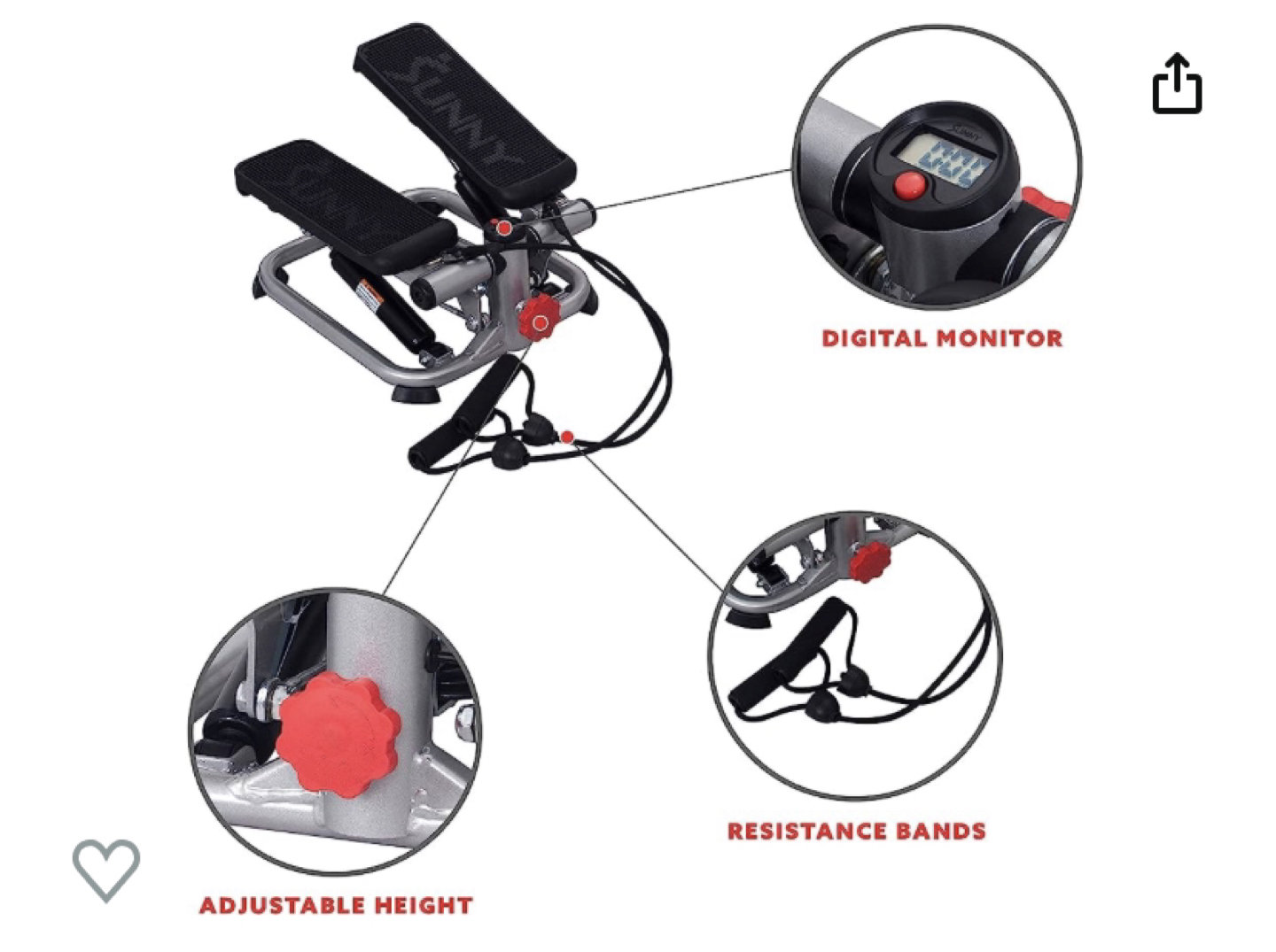 Mini Stepper Stair Stepper with Resistance Bands