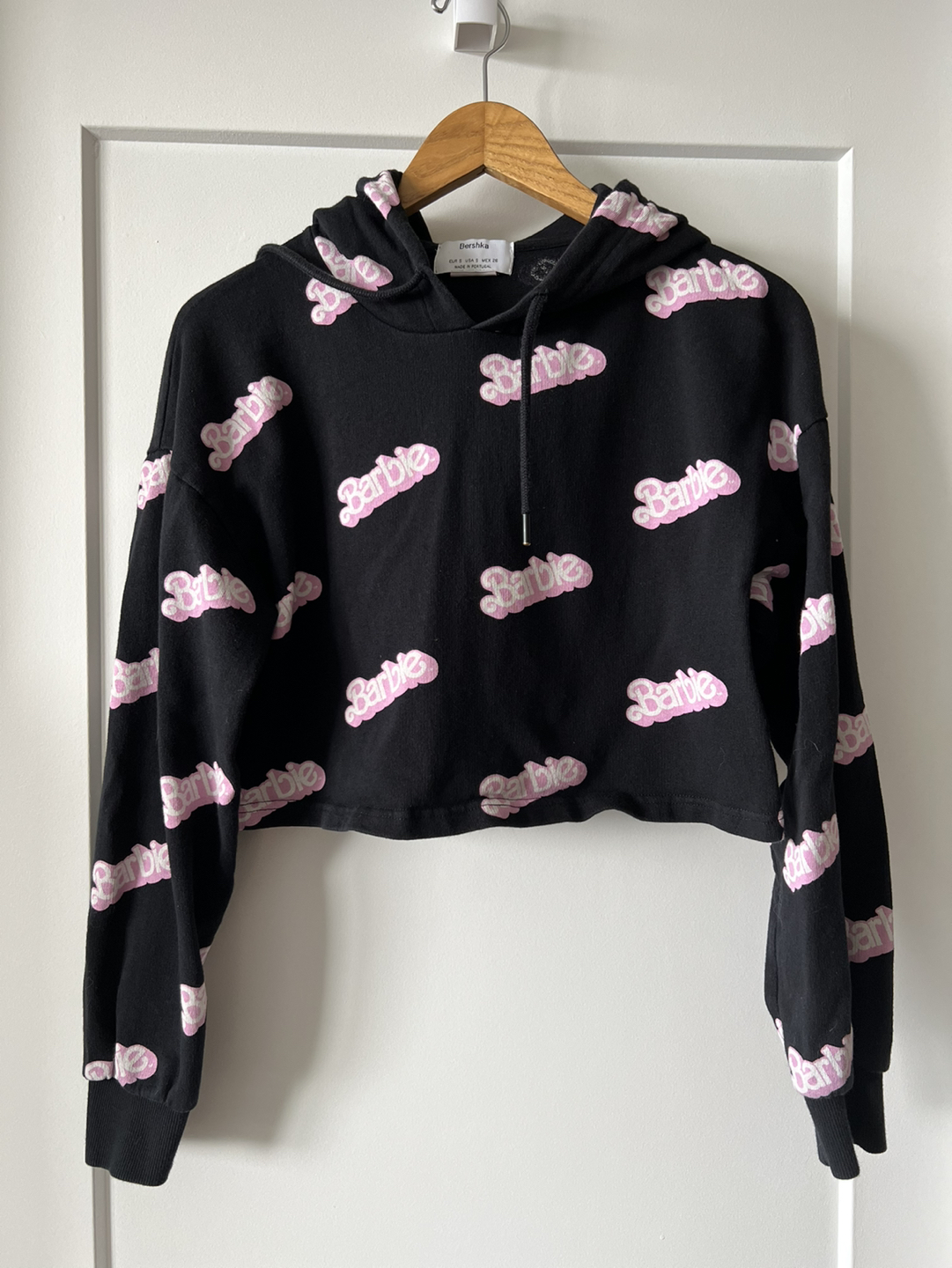 Barbie Black Crop Top Hoodie