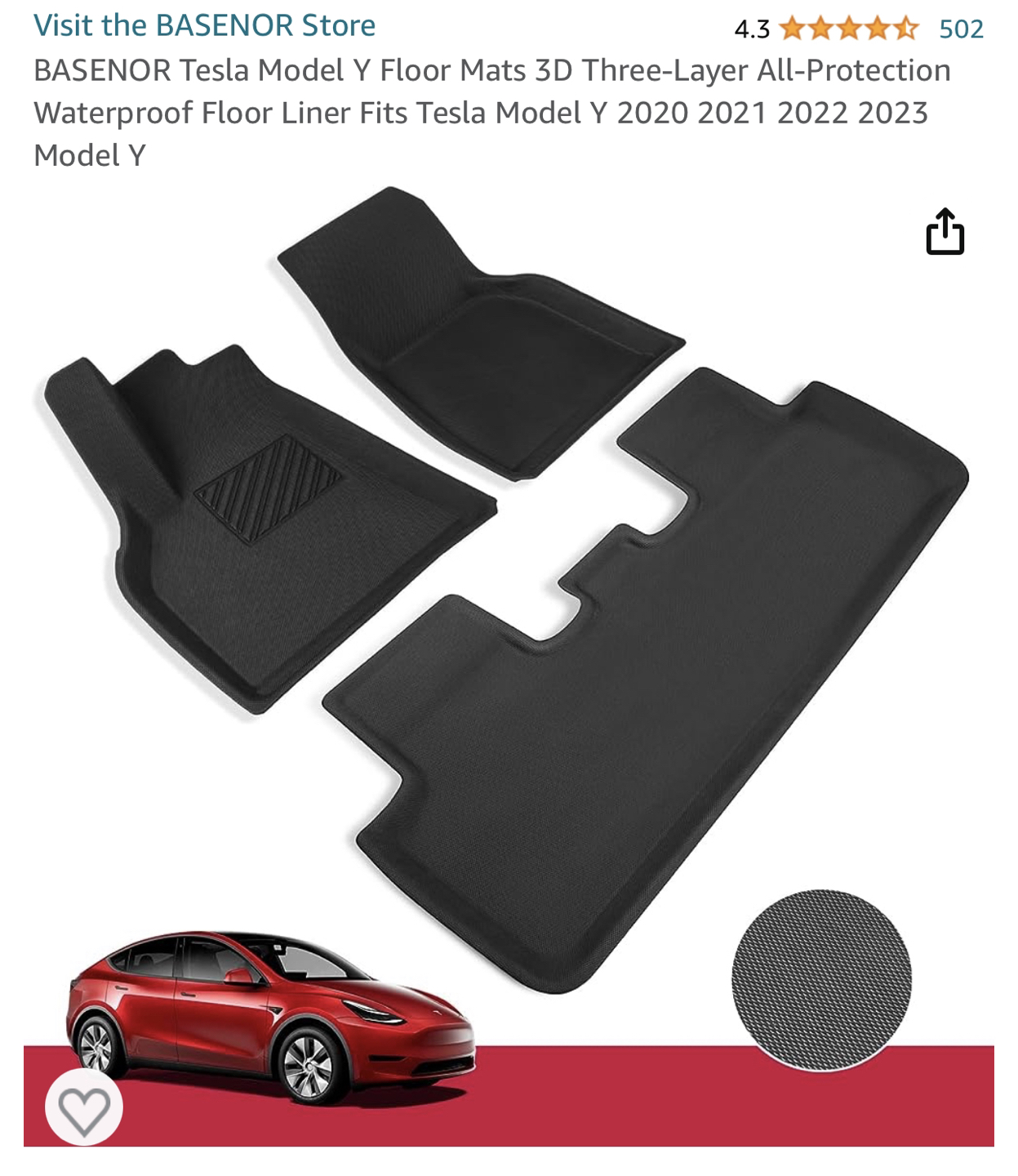 Tesla 3 pcs mat